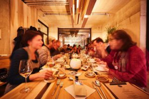 All at the wild table eating